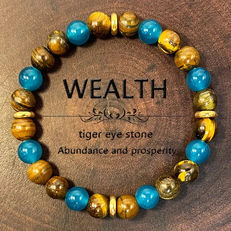 Xi Yin TK Bracelet Tigereye Amethyst Malachite Agate Watermelon Tourmaline Turquoise Bracelet