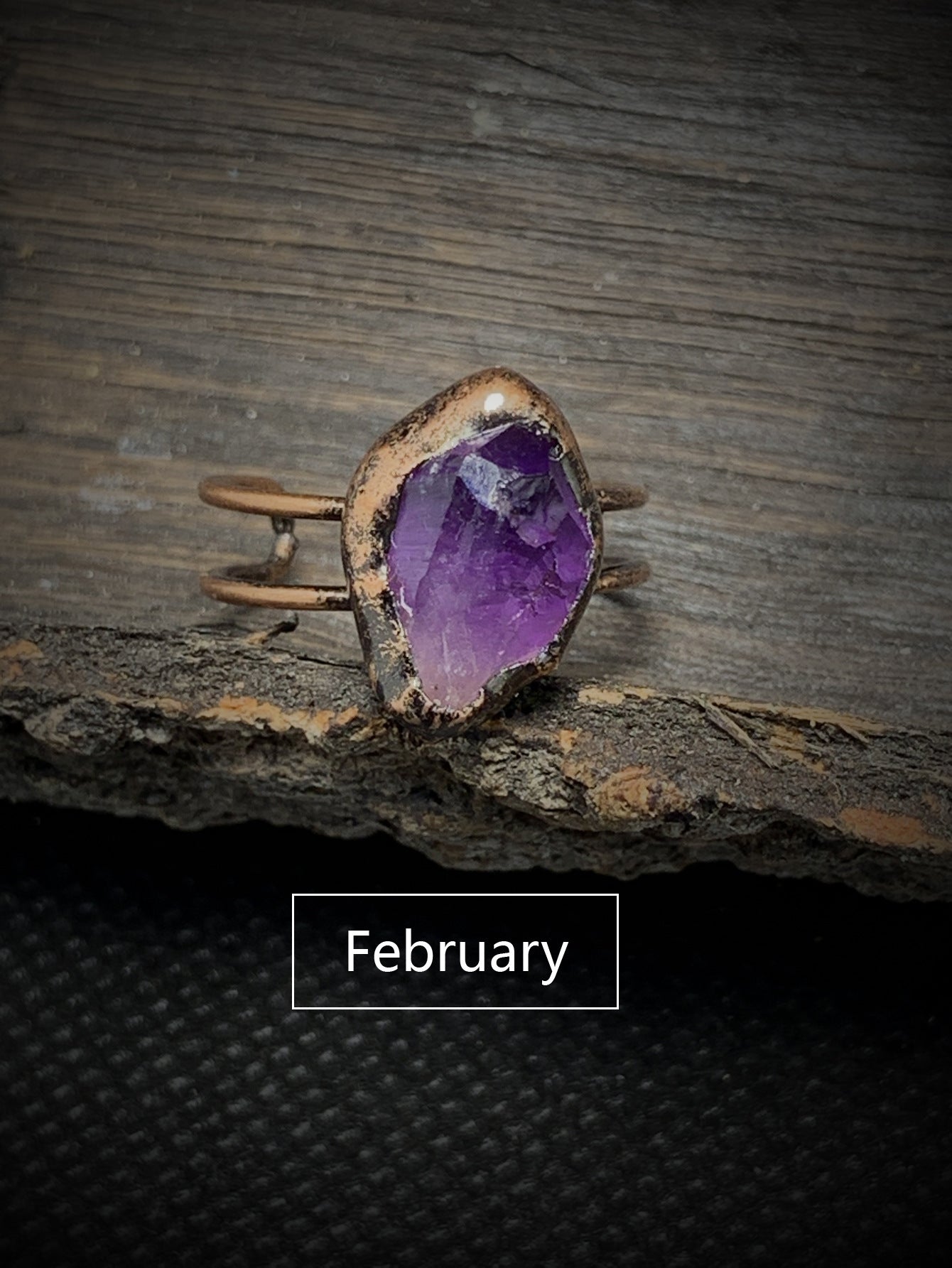 Retro Style Twelve Birthstone Natural Raw Gemstone Unshaped Opening Adjustable