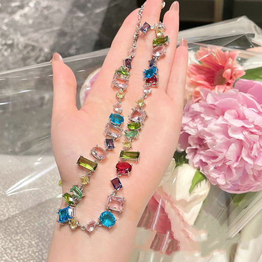 Colorful Candy Color Gemstone Necklace