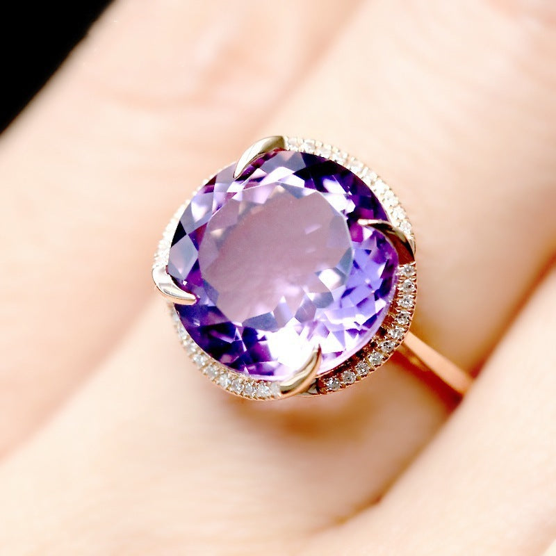 Topaz colored gemstone ring female