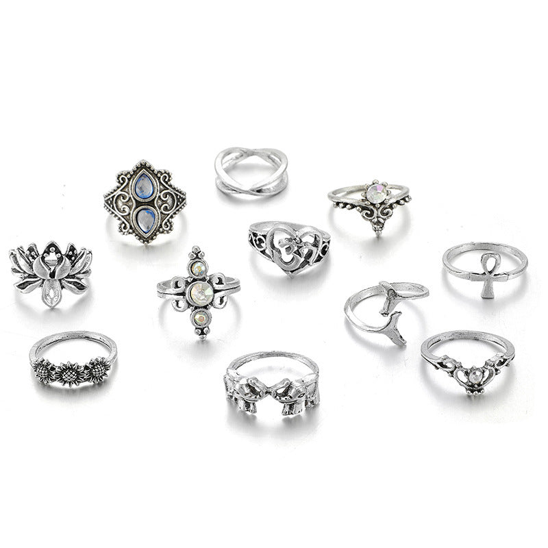 Lotus Fishtail Gemstone Ring