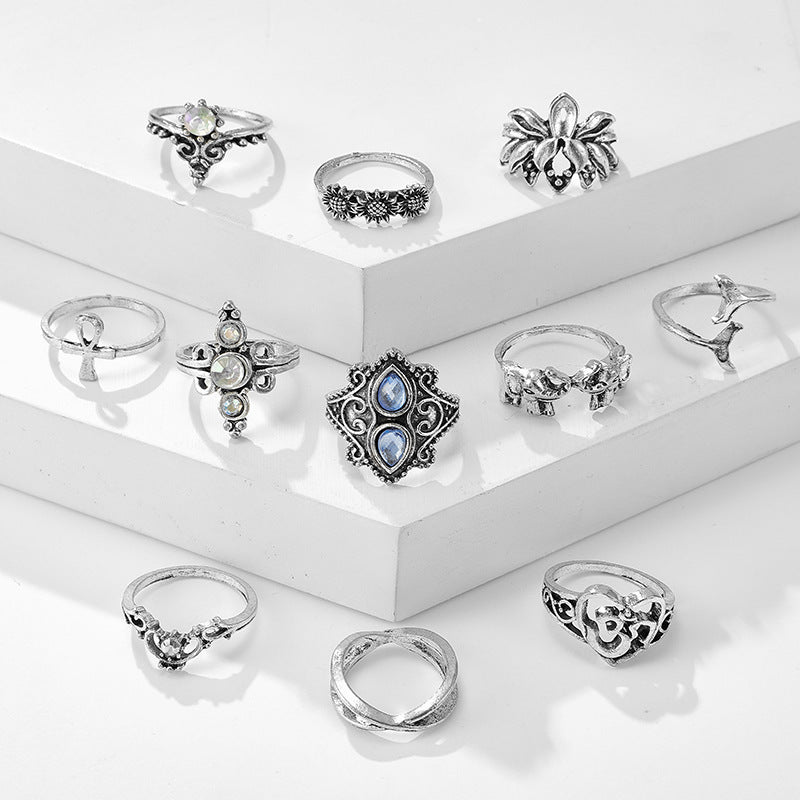 Lotus Fishtail Gemstone Ring