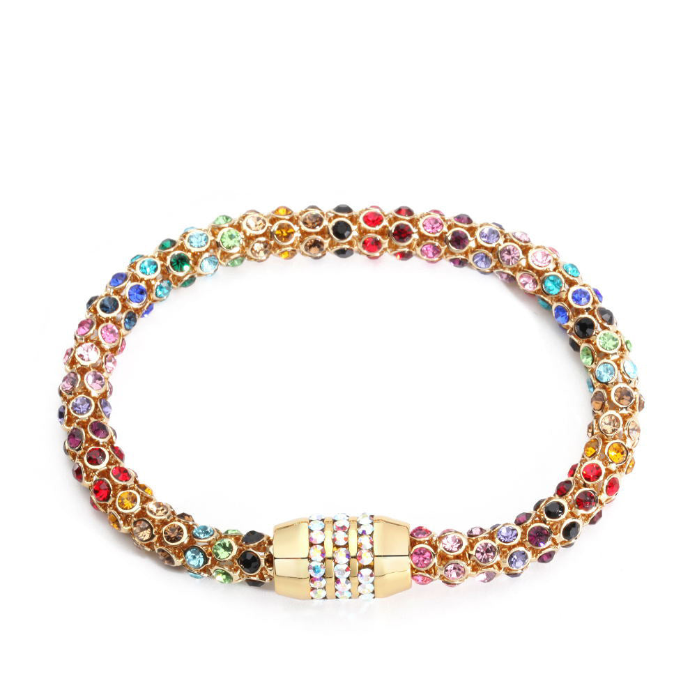 Colorful Diamond Magnetic Buckle Niche Colorful Crystal Bracelet