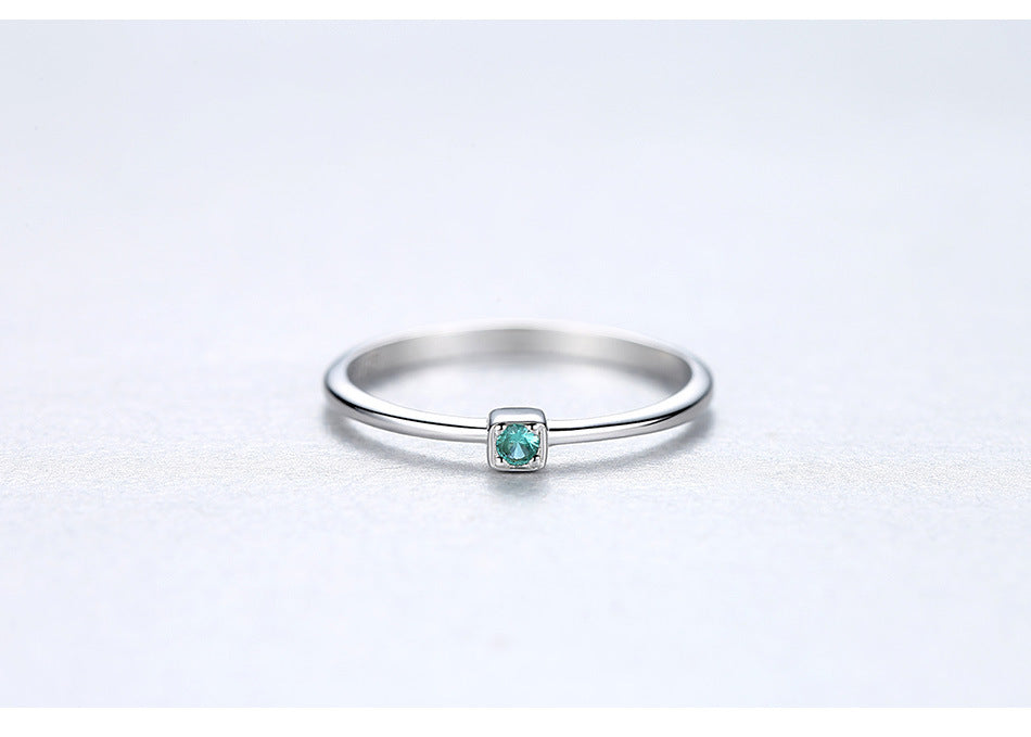 S925 sterling silver gemstone ring