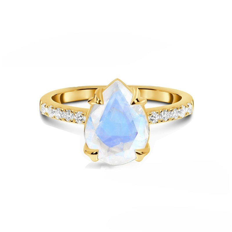 Simple Fashion Ring Inlaid With Natural Gemstone