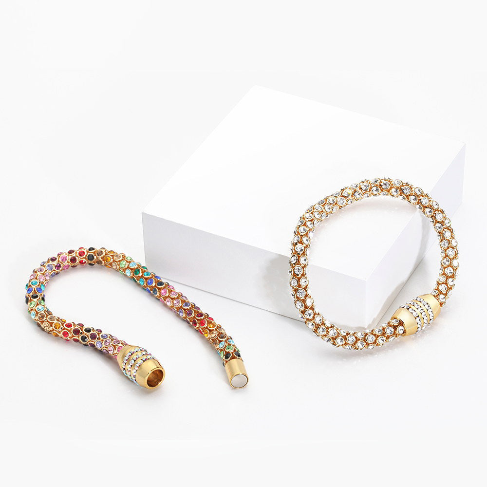 Colorful Diamond Magnetic Buckle Niche Colorful Crystal Bracelet