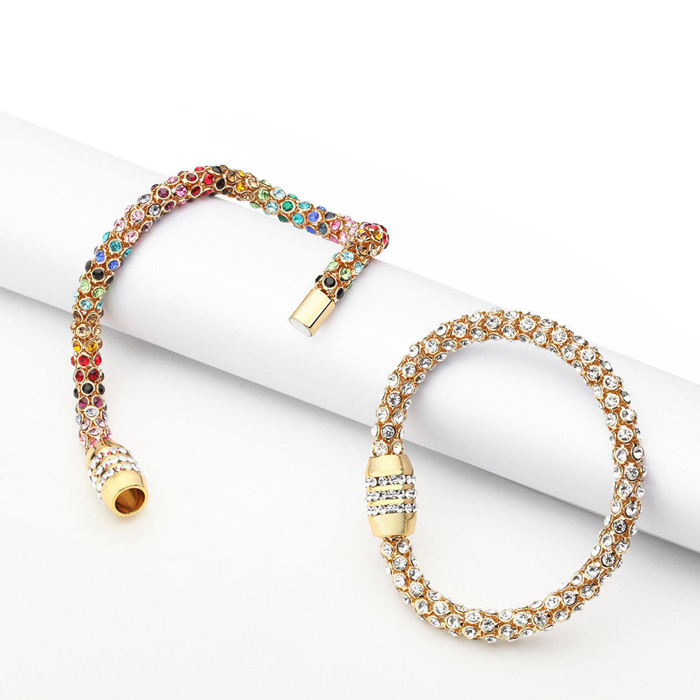 Colorful Diamond Magnetic Buckle Niche Colorful Crystal Bracelet