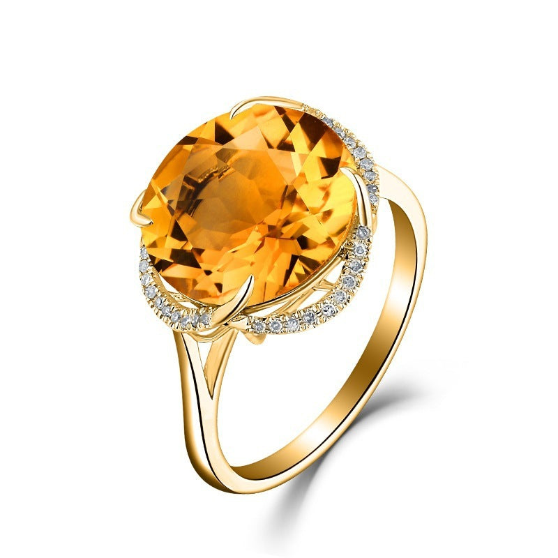 Topaz colored gemstone ring female