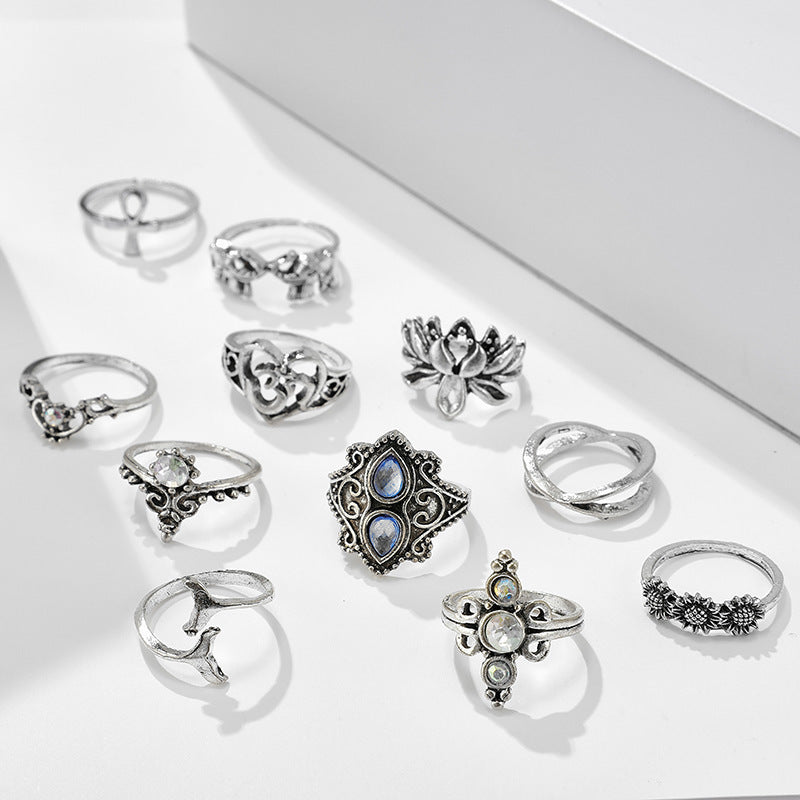 Lotus Fishtail Gemstone Ring