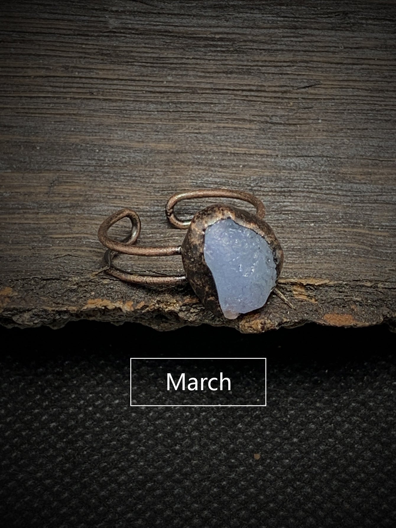 Retro Style Twelve Birthstone Natural Raw Gemstone Unshaped Opening Adjustable
