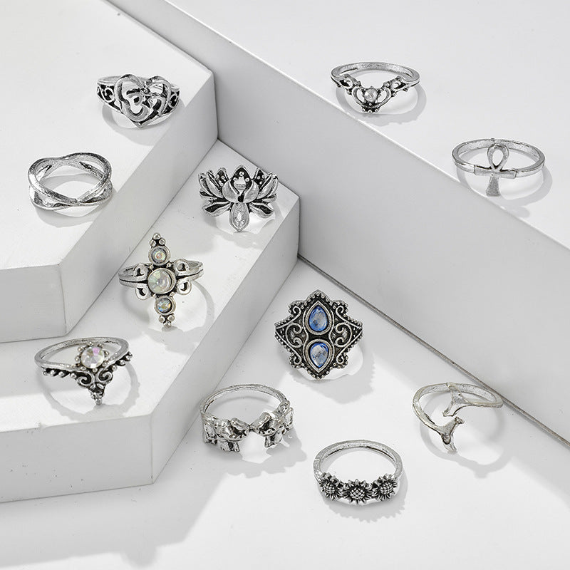 Lotus Fishtail Gemstone Ring