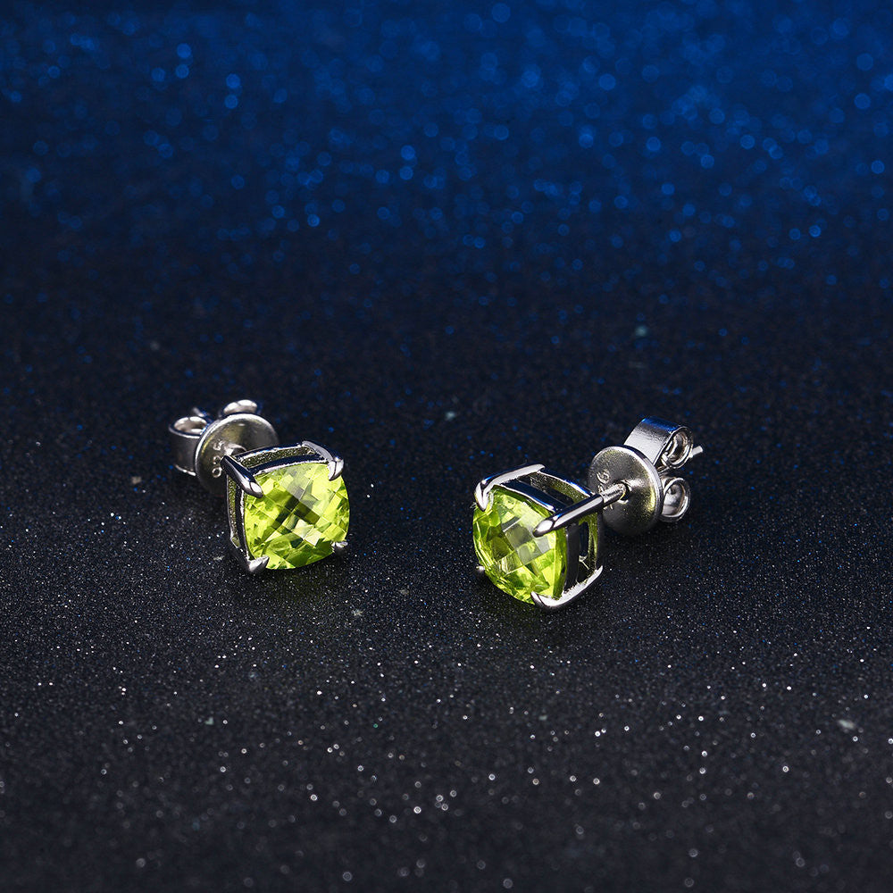 Gemstone cut stud earrings