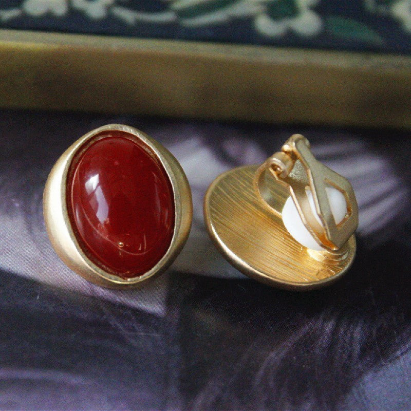 Vintage Imitation Gemstone Earrings Elegant