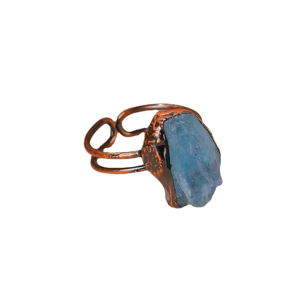 Retro Style Twelve Birthstone Natural Raw Gemstone Unshaped Opening Adjustable