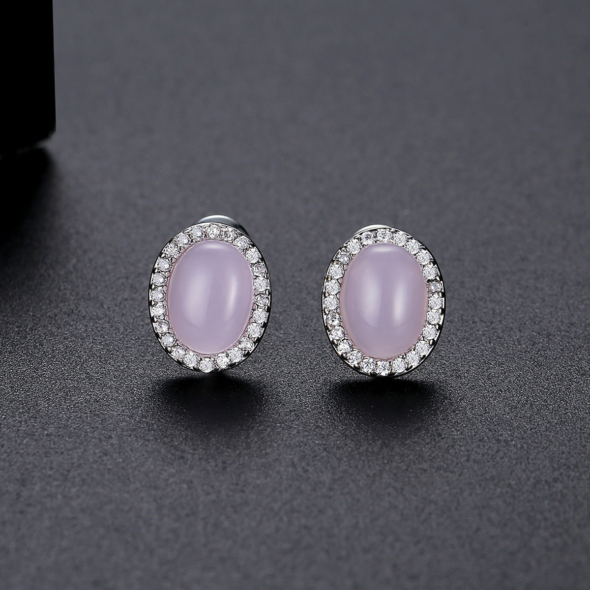 Jewelry Gift Gemstone Stud Earrings Brass Zircon