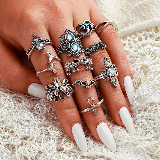 Lotus Fishtail Gemstone Ring