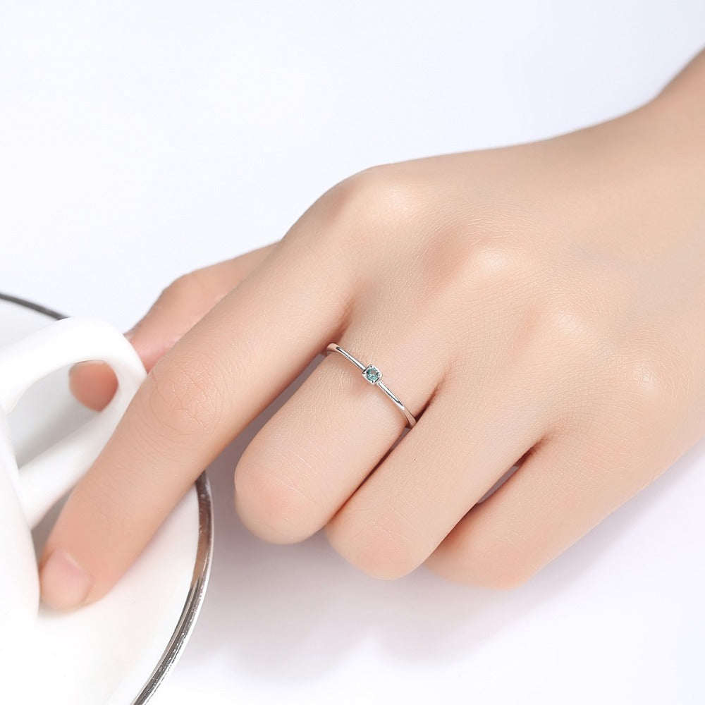 S925 sterling silver gemstone ring