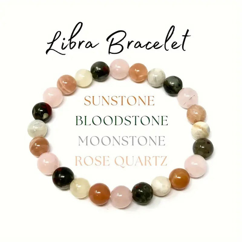 Twelve Constellations Bracelets Female Male Natural Stone Beaded