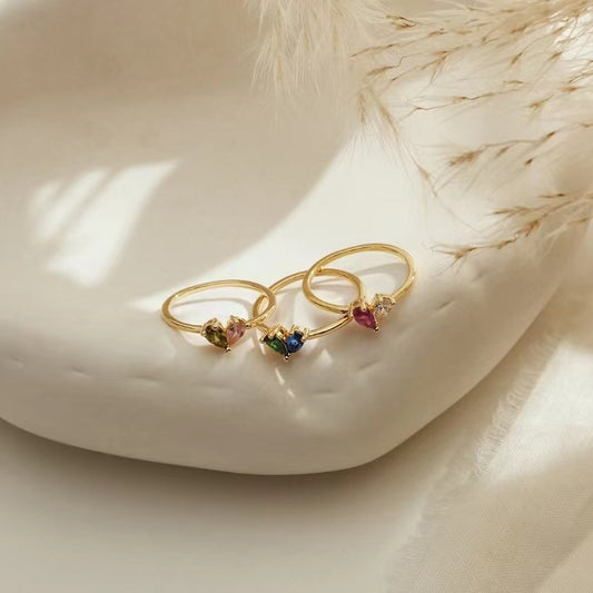 Fashionable Teardrop Gemstone Simple Women's Ring