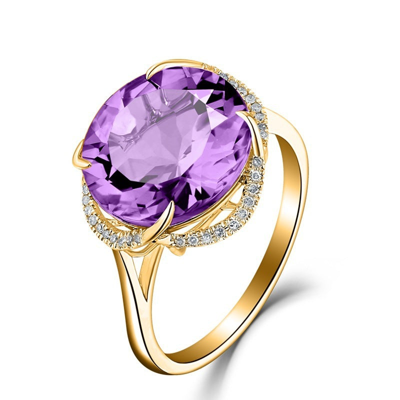 Topaz colored gemstone ring female