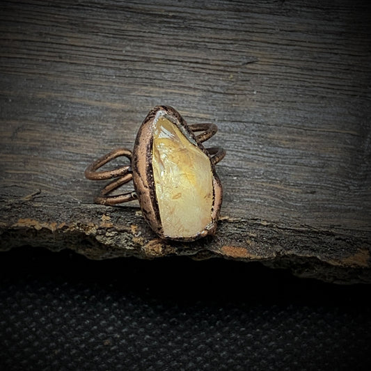 Retro Style Twelve Birthstone Natural Raw Gemstone Unshaped Opening Adjustable