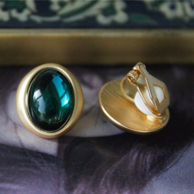 Vintage Imitation Gemstone Earrings Elegant