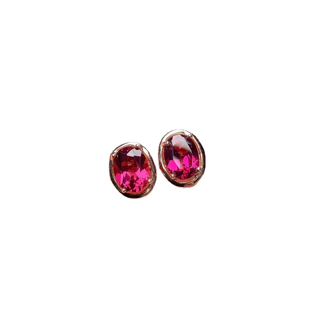 Women's S925 Silver Natural Stone Stud Earrings