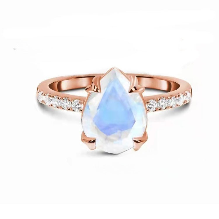 Simple Fashion Ring Inlaid With Natural Gemstone