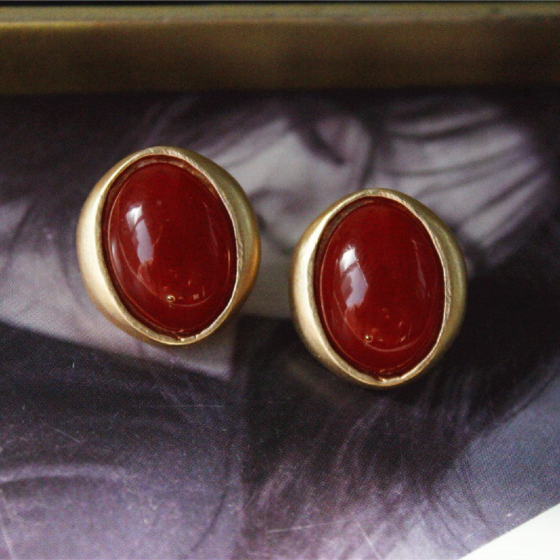 Vintage Imitation Gemstone Earrings Elegant