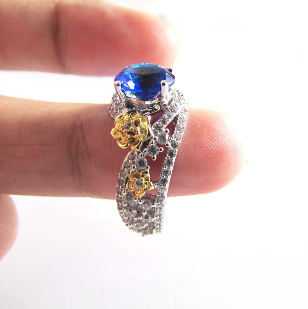 Flower Rose Two-tone Ring For Women