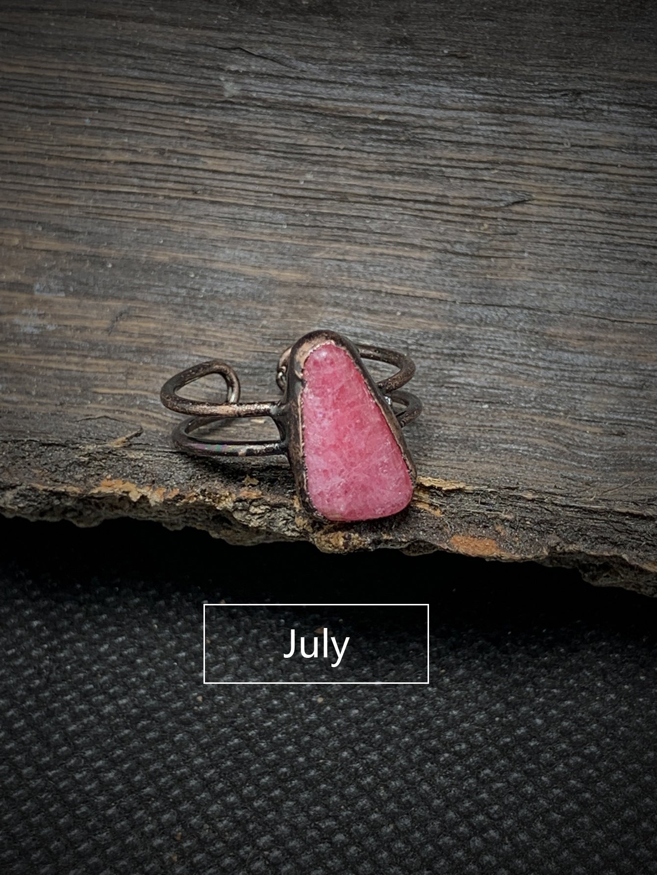 Retro Style Twelve Birthstone Natural Raw Gemstone Unshaped Opening Adjustable