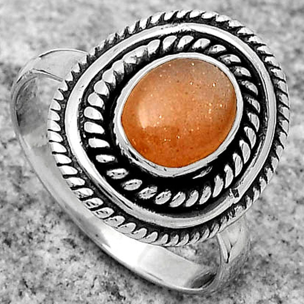 Natural Sunstone - Namibia Ring size-8 R-1097 SDR166210-2