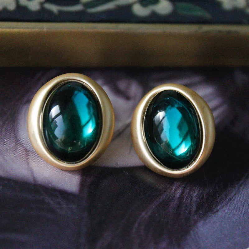 Vintage Imitation Gemstone Earrings Elegant