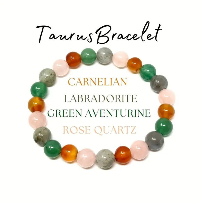 Twelve Constellations Bracelets Female Male Natural Stone Beaded