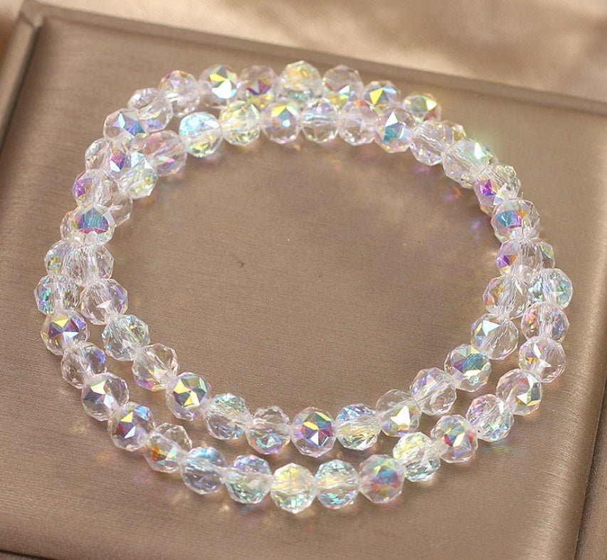 Double-layer Crystal Bracelet Women's Light Luxury Super Shiny White