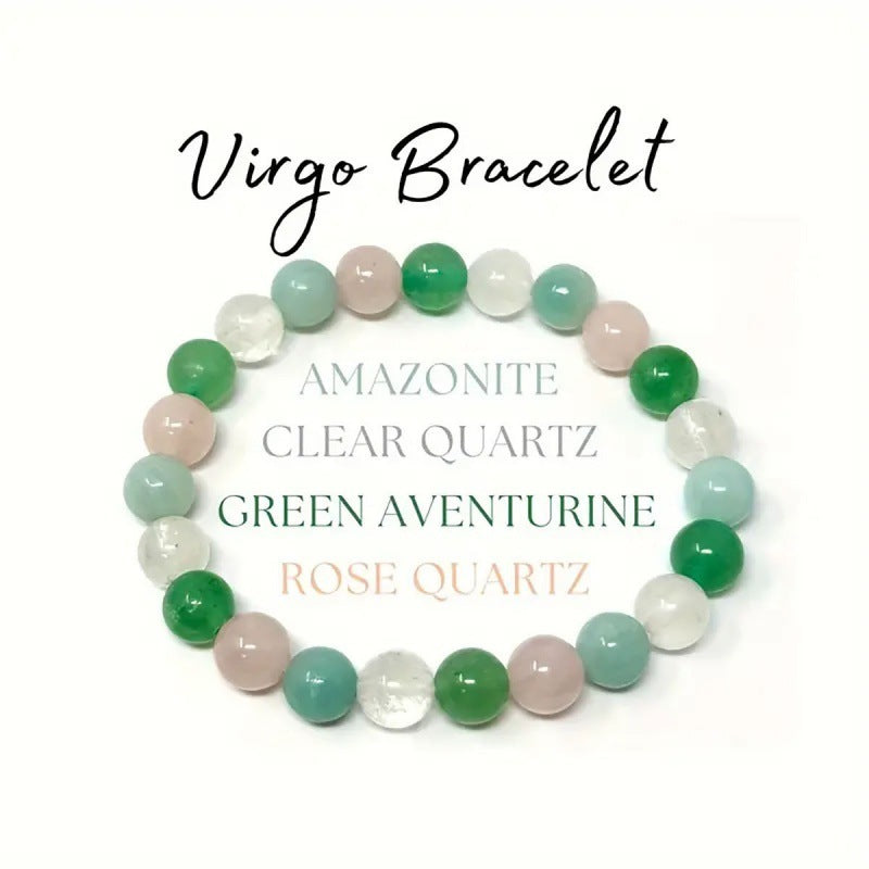 Twelve Constellations Bracelets Female Male Natural Stone Beaded