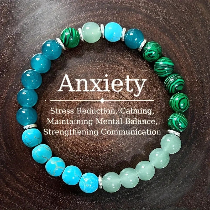 Xi Yin TK Bracelet Tigereye Amethyst Malachite Agate Watermelon Tourmaline Turquoise Bracelet