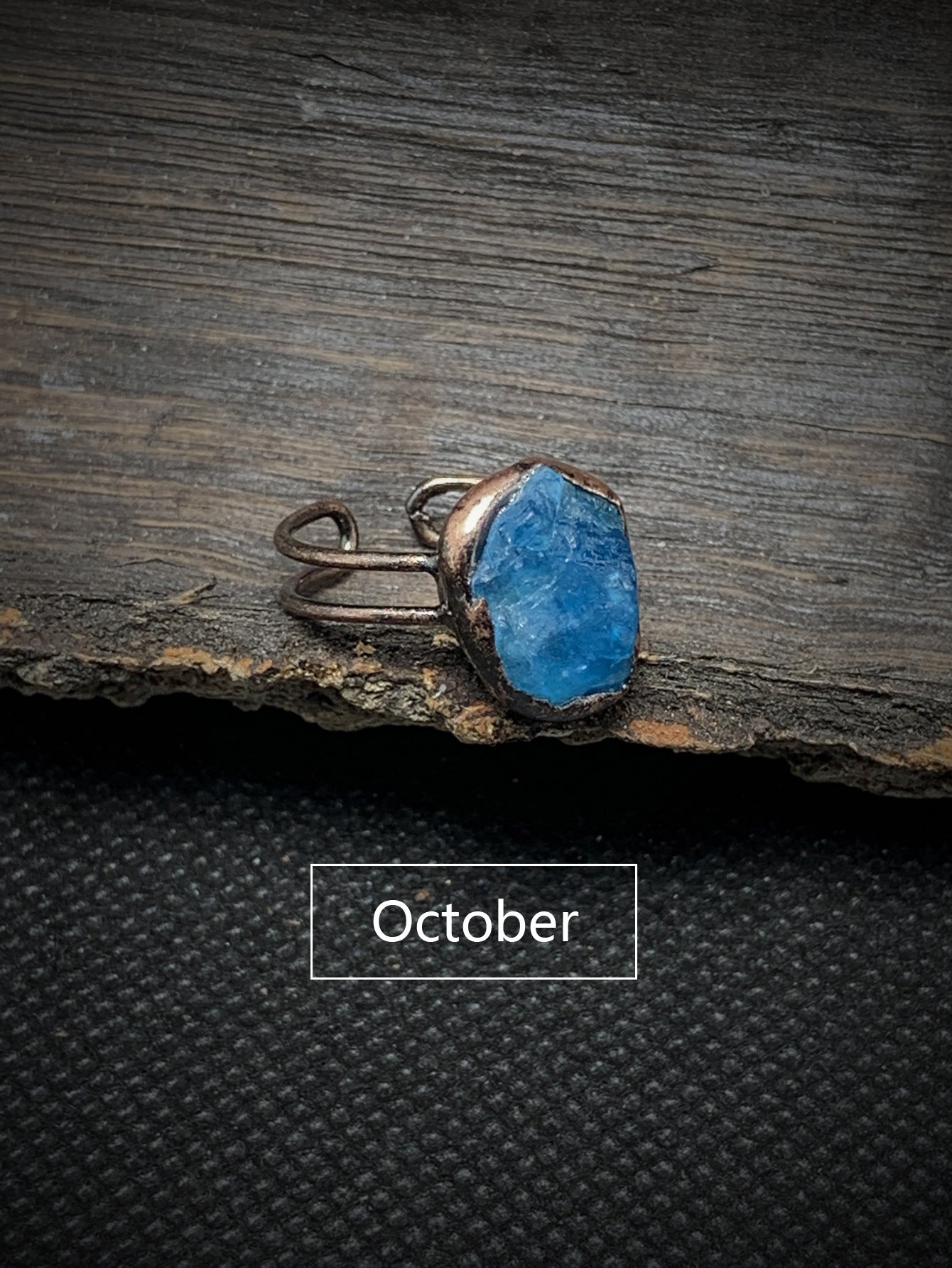 Retro Style Twelve Birthstone Natural Raw Gemstone Unshaped Opening Adjustable