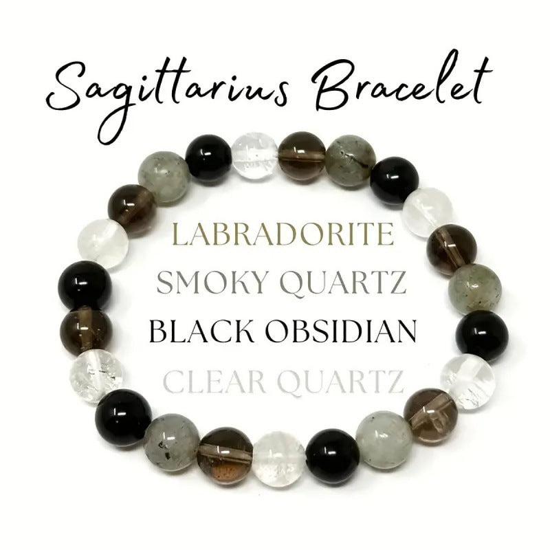 Twelve Constellations Bracelets Female Male Natural Stone Beaded