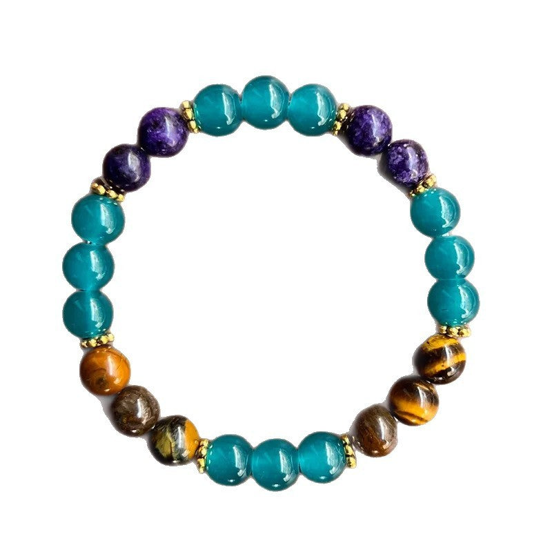 Xi Yin TK Bracelet Tigereye Amethyst Malachite Agate Watermelon Tourmaline Turquoise Bracelet