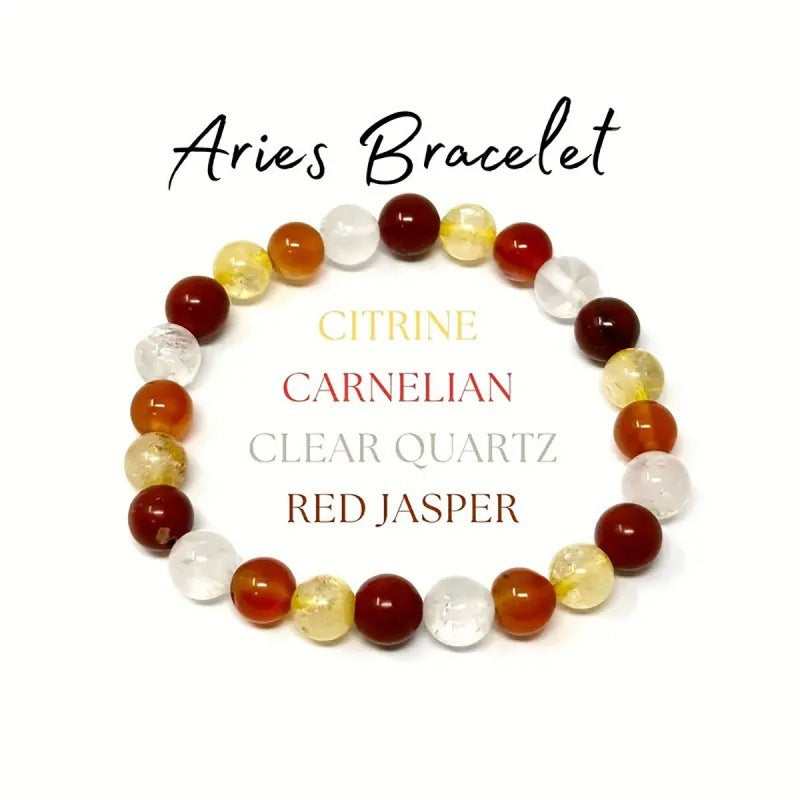 Twelve Constellations Bracelets Female Male Natural Stone Beaded
