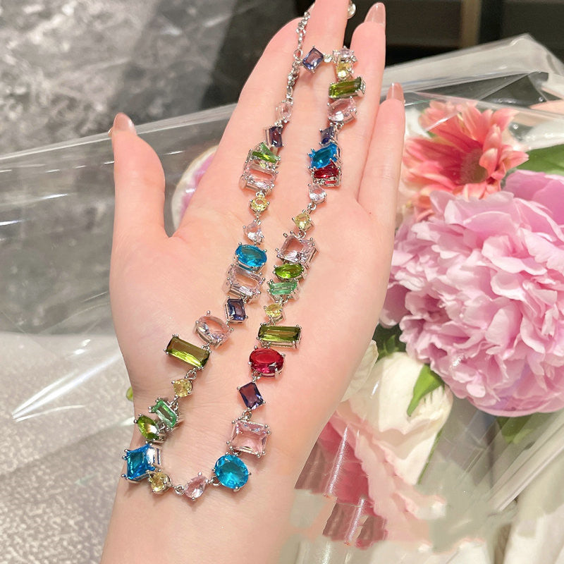 Colorful Candy Color Gemstone Necklace