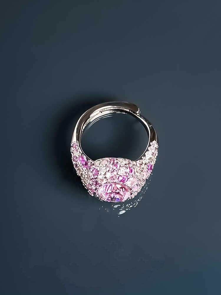 Adjustable Crystal Metaphysical Gemstone Ring With Opening