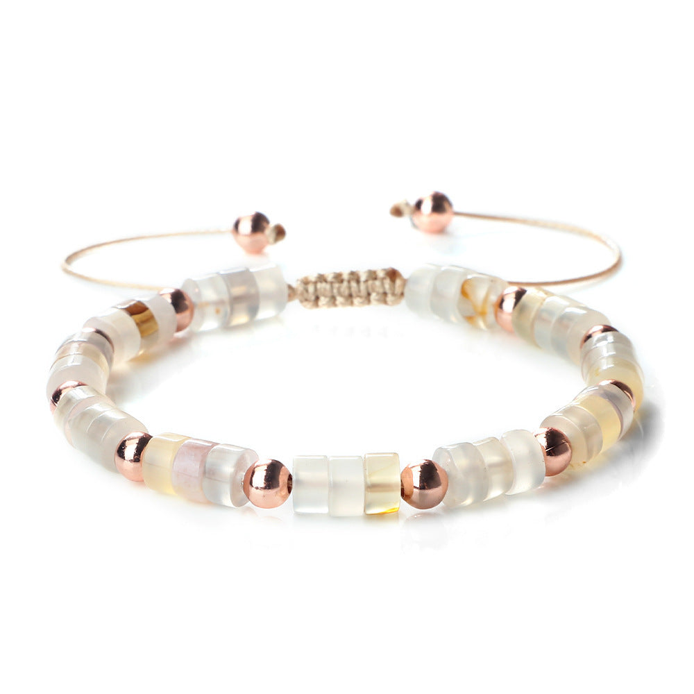 Colorful Agate Stone Beaded High-grade Bohemian Adjustable Bracelet