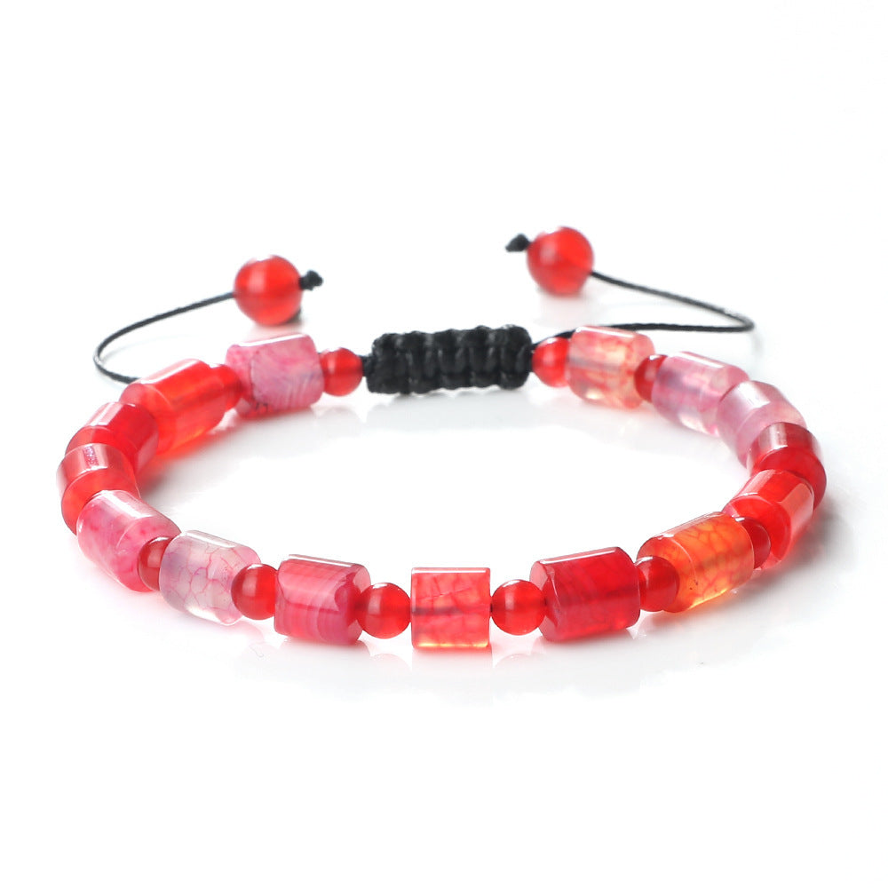 Colorful Agate Stone Beaded High-grade Bohemian Adjustable Bracelet