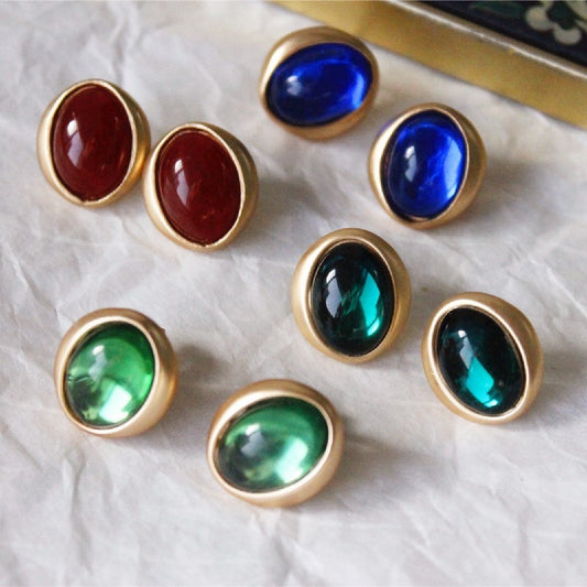 Vintage Imitation Gemstone Earrings Elegant