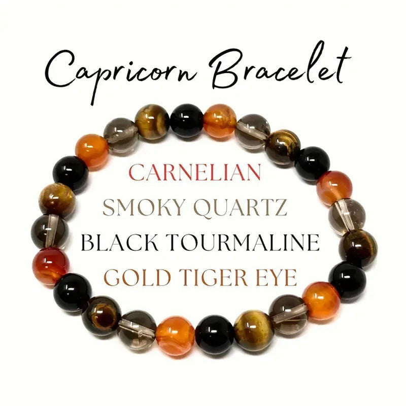 Twelve Constellations Bracelets Female Male Natural Stone Beaded