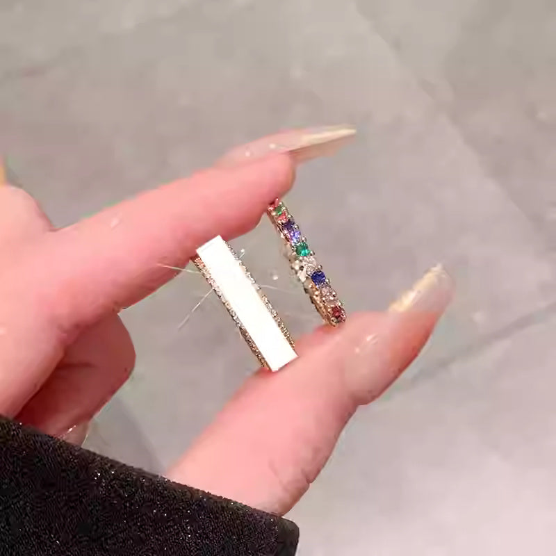 Rainbow Gemstone Ring For Female Niche