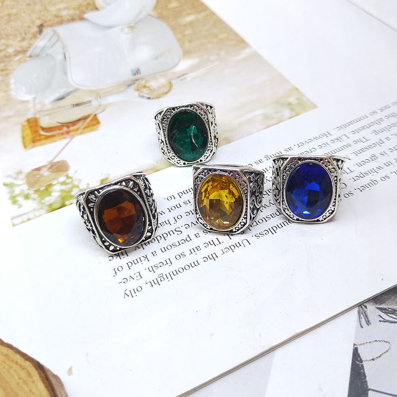 Mixed Glass Crystal Gemstone Ring