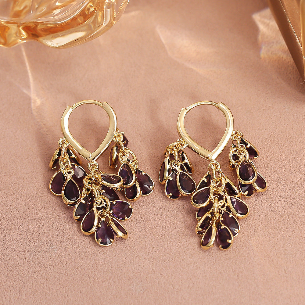 New Fashion Crystal Tassel Earrings Women